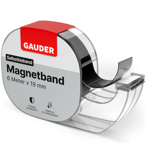 GAUDER Magnetband selbstklebend im Spender I Magnetklebeband I Magnetstreifen (6 m) von GAUDER