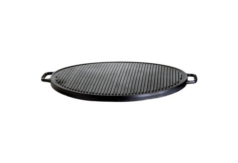 GAUMENKICK Grillplatte Plancha Grillplatte 30cm rund Gussplatte Wendeplatte geriffelt glatt (1-St) von GAUMENKICK