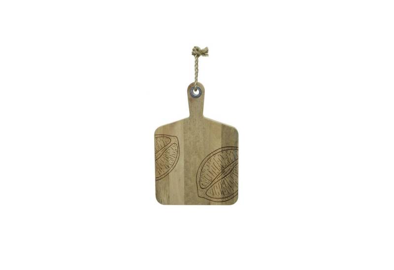 GAUMENKICK Schneidebrett Vesperbrett Mangoholz Zitronenmotiv Servierbrett natur Holzbrett, Holz, (1-St) von GAUMENKICK