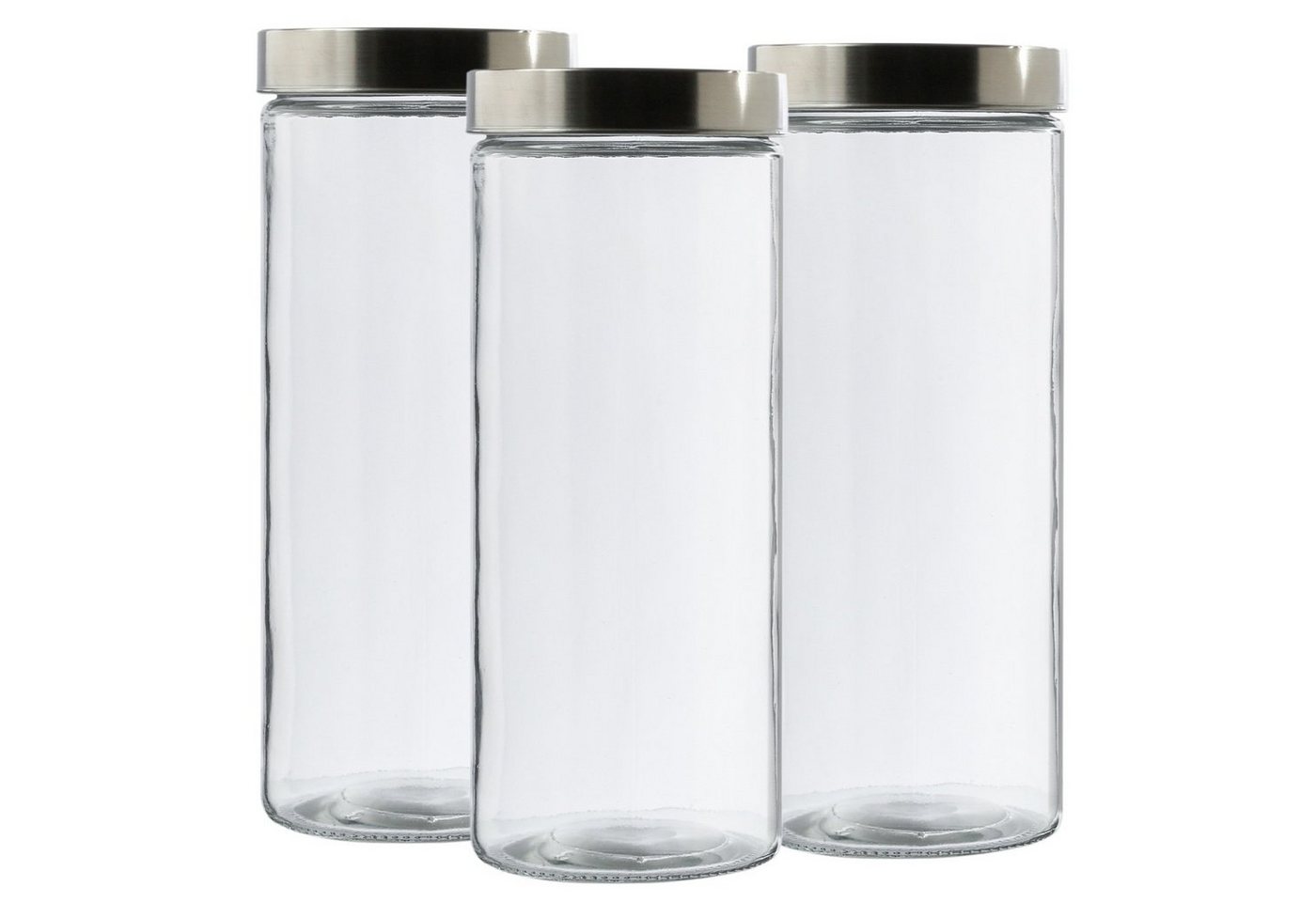 GAUMENKICK Vorratsglas Vorratsdose XL Glasbehälter 2,2Liter Aufbewahrungsglas Vorratsglas 3St, Glas, (3-tlg) von GAUMENKICK