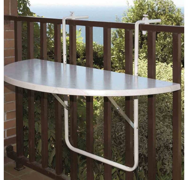 GAUTZSCH Balkonhängetisch in weiß, Stahl - 100x1,6x50cm (BxHxT) von GAUTZSCH