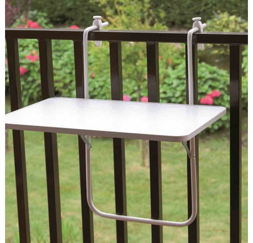 GAUTZSCH Balkonhängetisch in weiß, Stahl - 60x0,1x40cm (BxHxT) von GAUTZSCH