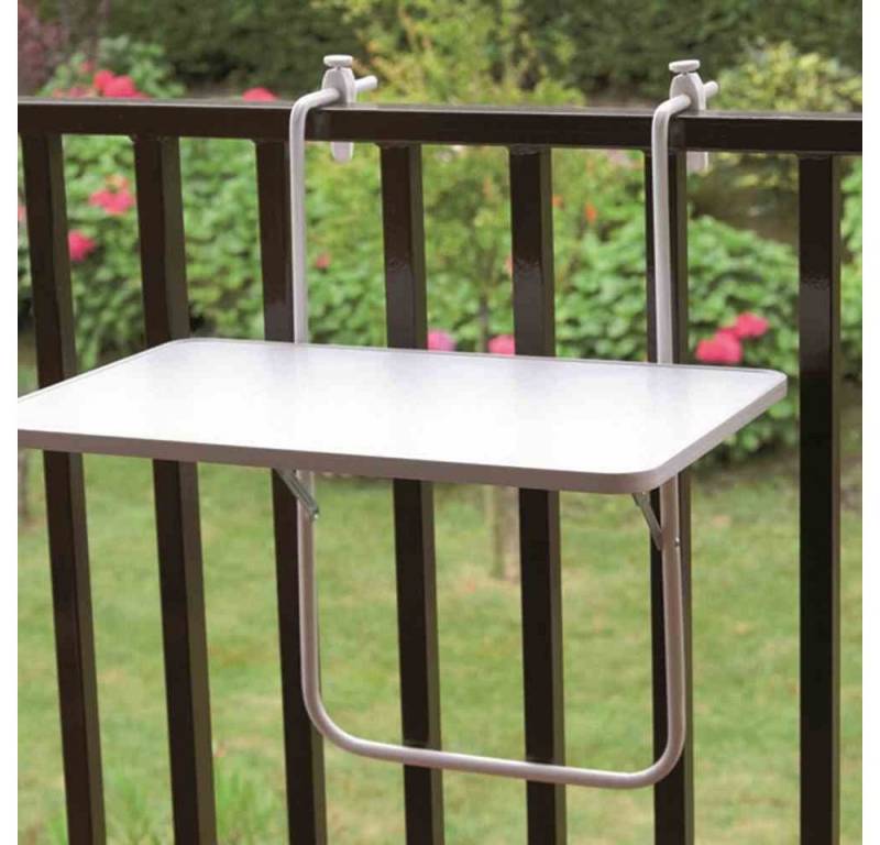 GAUTZSCH Balkonhängetisch in weiß, Stahl - 60x0,1x40cm (BxHxT) von GAUTZSCH