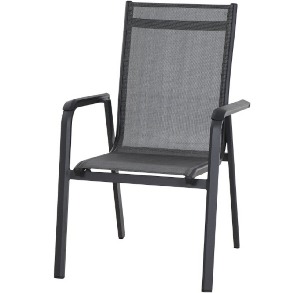 GAUTZSCH Gartenstuhl in matt anthrazit, silber-schwarz - 68x98x62,5 (BxHxT) von GAUTZSCH