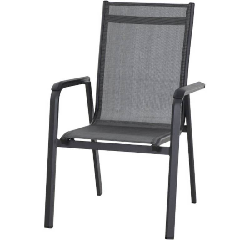 GAUTZSCH Gartenstuhl in matt anthrazit, silber-schwarz - 68x98x62,5 (BxHxT) von GAUTZSCH
