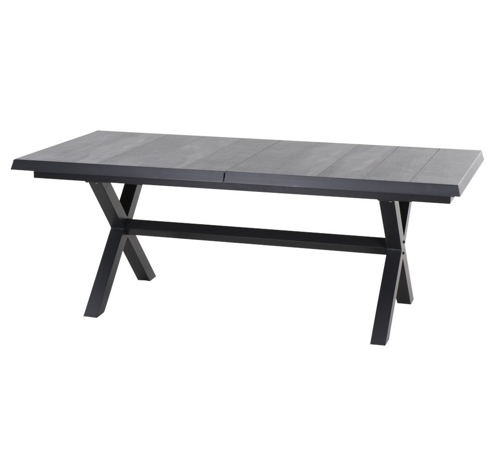 GAUTZSCH Gartentisch in matt anthrazit, wood grey - 204x77x103 (BxHxT) von GAUTZSCH