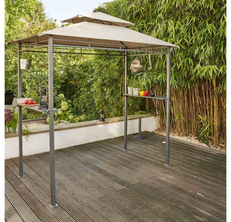 GAUTZSCH Grillpavillon in anthrazit, taupe - 244x248x127 (BxHxT) von GAUTZSCH