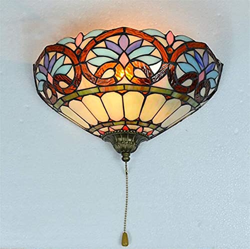 GAUUA Schuhwand Mit 1 Licht Im Tiffany -Stil Mit 12 -Zoll -Glaswandlampenglas, Barock Von Hand Mit Schalter von GAUUA