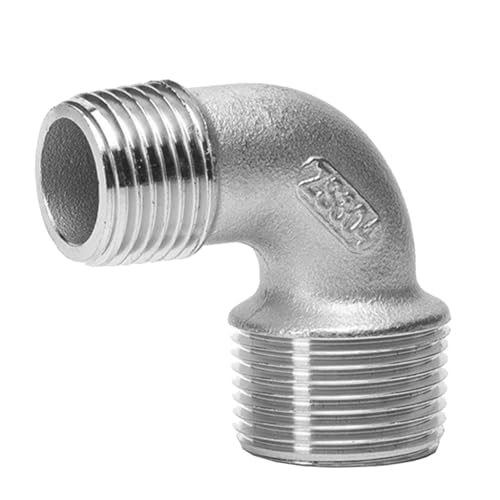 1 Stück 90°-Winkelstück aus Edelstahl, DN10 * DN8-DN25 * DN20 Stecker x Stecker, 90-Grad-Winkelstück, Kupplungsverbinder, 304-Rohrverschraubung(Dn25*20) von GAWEGBCX