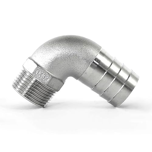 90-Grad-Winkelstück, 1/8 Zoll 1/4 Zoll 3/8 Zoll 1/2 Zoll 3/4 Zoll 1 Zoll 2 Zoll Außengewinde × 6 mm 8 10 12 14 15–50 mm Schlauchanschluss, Edelstahl 304, Rohrverschraubung, 1 Stück(1l2 BSPT To 6mm) von GAWEGBCX