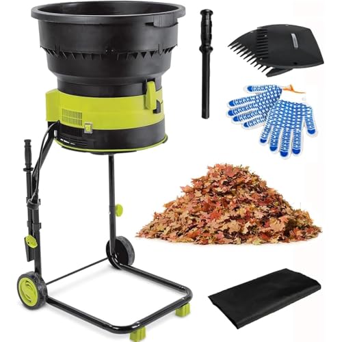 GAYAYAS Elektrischer Laubmulcher, 2500 W Komposthäcksler Laubzerkleinerer, 8000 U/min Häcksler, mit Rädern, Laubrechen, Aufbewahrungstasche, für Gartenabfälle 10MPowerCord von GAYAYAS