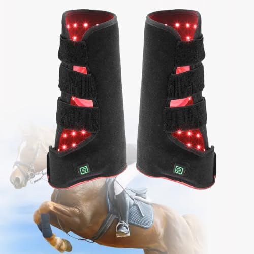 GAYAYAS LED-Pferdegamaschen mit Infrarot- und Rotlicht, Nahinfrarot-Lichttherapie-Wickel, für Pferdewunden, Muskelregeneration bei Pferden und Linderung von Schnittwunden in Gelenken,Left+Right von GAYAYAS