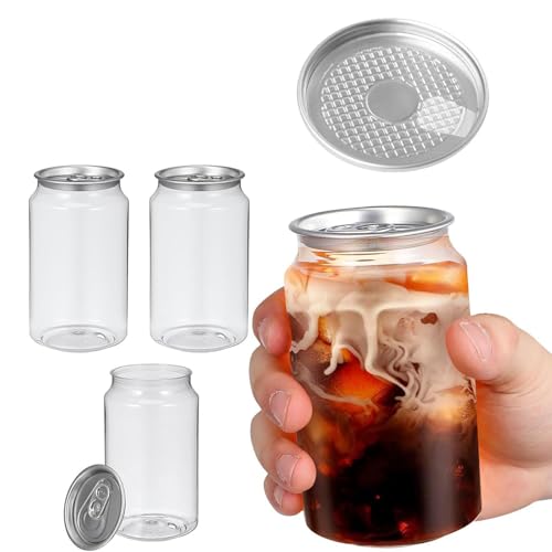 GAYAYAS Verschließbare Kunststoffbecher mit Deckel, Auslaufsichere, durchsichtige, für Boba, Smoothie-Glas-Trinkdose, kompatibel mit automatischem Becherverschließer 100psx400ML von GAYAYAS