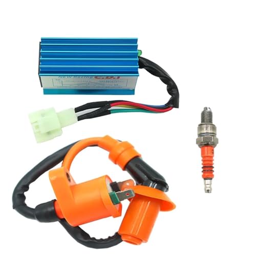 GAYCLG Zündungskabel Motorrad Zündspule Racing AC CDI Zündkerze Für GY6 50cc 125cc 150cc Roller Ignition Coil(Blue a set) von GAYCLG