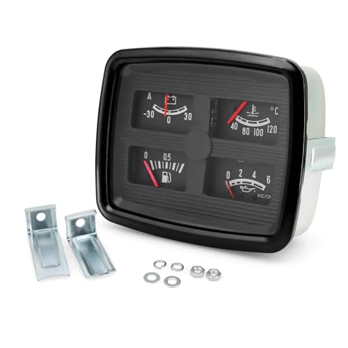 Head-up-Display 4 In 1 Auto Auto Gauge Kraftstoffstand Wassertemperatur Ölpresse Voltmeter Amperemeter Wassertemperaturanzeige Multifunktions-Instrumententafel Smart Speedometer von GAYCLG