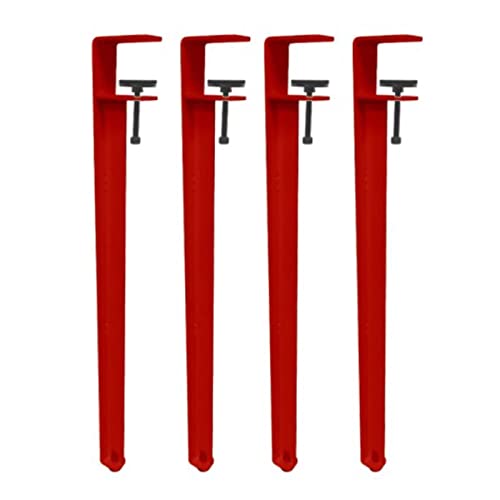 GArcan 4er-Pack Klemmbare Möbelbeine, robuste Tisch- und Stuhlbeine, F-förmige, verstellbare Esstischbeine, Beistelltisch-Stützbeine, Tischbeine ohne Bohren (Höhe: 40 cm, rot) von GArcan