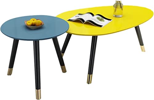 GArcan Moderne Satztische für Wohnzimmer, Schlafzimmer, Heimbüro, 2er-Set, Matte Lackierung und SIF-Holzbeine, Satz-Couchtisch, Sofa-Beistelltisch von GArcan