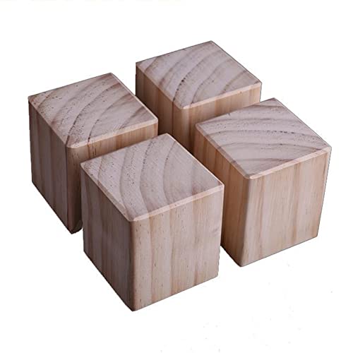 GArcan Möbelbeine aus Holz, 4 Stück, quadratische Sofabeine, Tischbeine, Schrankbeine aus massivem Holz, Möbelfüße für Betten, Schreibtische, Couchtische, Esstische zur Erhöhung der Höhe, rutschfes von GArcan