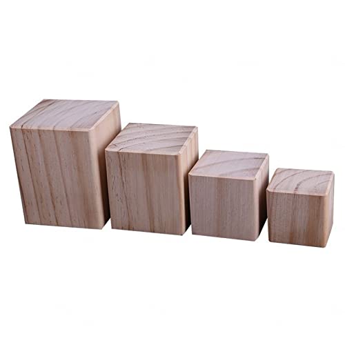 GArcan Möbelbeine aus Holz, quadratische Tischbeine, Sofa-Stützbeine, DIY-Möbelfüße, zum Hinzufügen von Höhe zu Möbeln, 4 Stück, Schrank/Schreibtisch/Esstisch/Couchtisch,Holz-10×10×10cm von GArcan