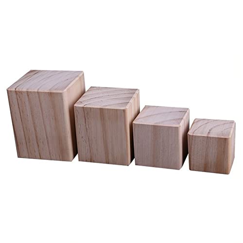 GArcan Möbelbeine aus Holz, quadratische Tischbeine, Sofa-Stützbeine, DIY-Möbelfüße, zum Hinzufügen von Höhe zu Möbeln, 4 Stück, Schrank/Schreibtisch/Esstisch/Couchtisch,Holz-12×12×8cm von GArcan