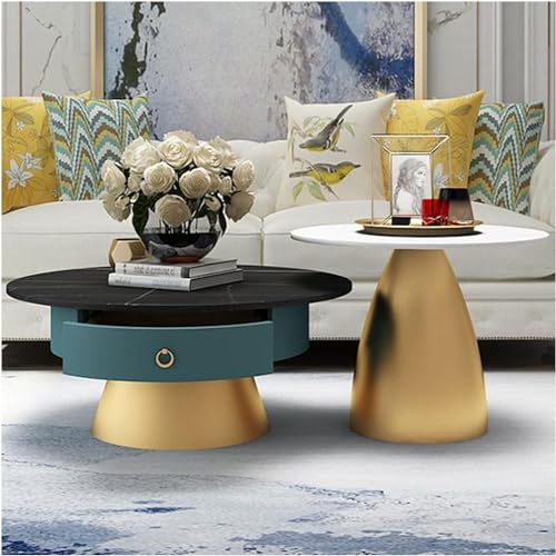 GArcan Runder Couchtisch 2er-Set, Couchtisch für Wohnzimmer, Beistelltisch in #2 von GArcan
