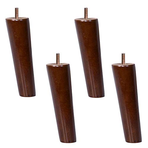 GArcan Set mit 4 Möbelbeinen aus Massivholz, Schrankfüßen mit Holzoberfläche, Couchtischbeinen, Sofafüßen, Ersatzbeinen, Couch-Kommode-Sesselfüßen, 5–70 cm, mit M8-Schrauben, Walnuss (schräg 25 cm/ von GArcan