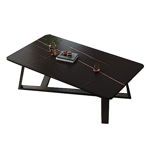 Grauer Couchtisch, einfacher moderner Couchtisch, rechteckig, einfacher Wohnzimmer-Couchtisch, Heimbüro, moderner Mitteltisch, einfach zu montieren (Grau, Weiß, Schwarz) (Größe: 100 x 60 x 4 von GArcan