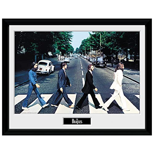 GB EYE LTD Kunstdruck The Beatles, Abbey Road, gerahmt, 30 x 40 cm, Holz, Multi-Colour, 16 x 12 inches von GB eye