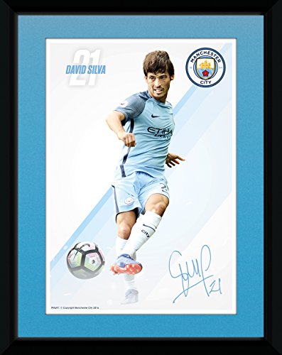 GB Eye "Manchester City, Silva 16/43,2 cm Collector Print, Mehrfarbig, 15 x 20 cm von GB eye