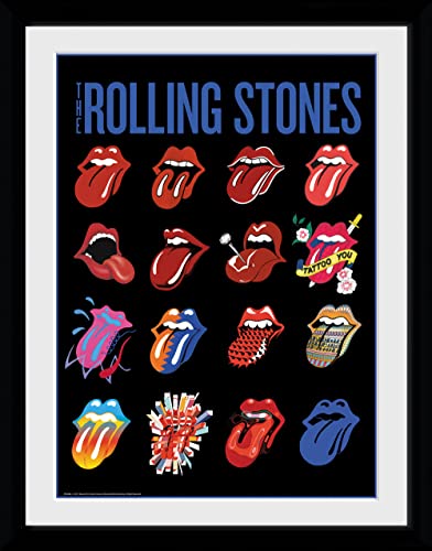 GB Eye The Rolling Stones, Zungen Gerahmter Druck, Mehrfarbig, 30 x 40 cm von GB eye