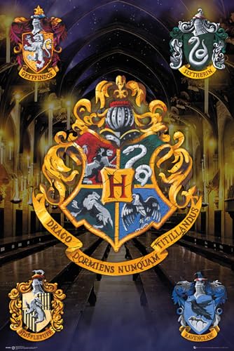 GB eye Harry Potter Maxiposter, Holz, Crests, 61 x 91,5 cm von GB eye