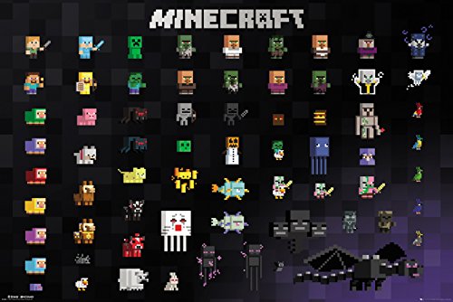 GB eye Ltd Minecraft Pixel Sprites Maxi Poster 61.91.5 cm, Holz, Verschiedene, 65 x 3,5 x 3,5 cm von GB eye