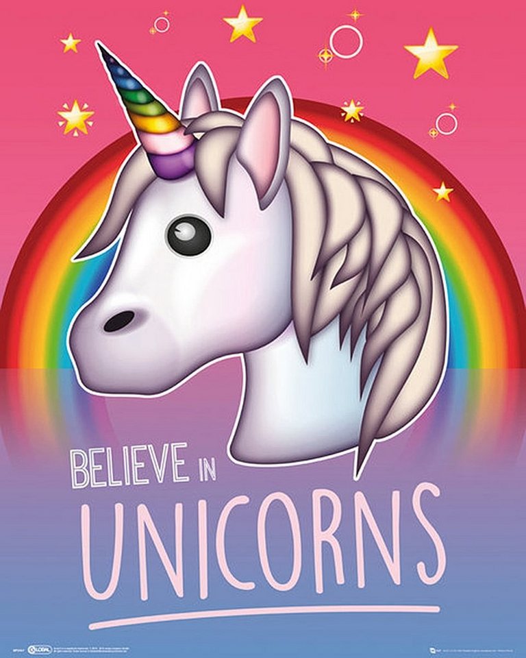 GB eye Poster Emoji Poster Believe in Unicorns 40 x 50 cm von GB eye