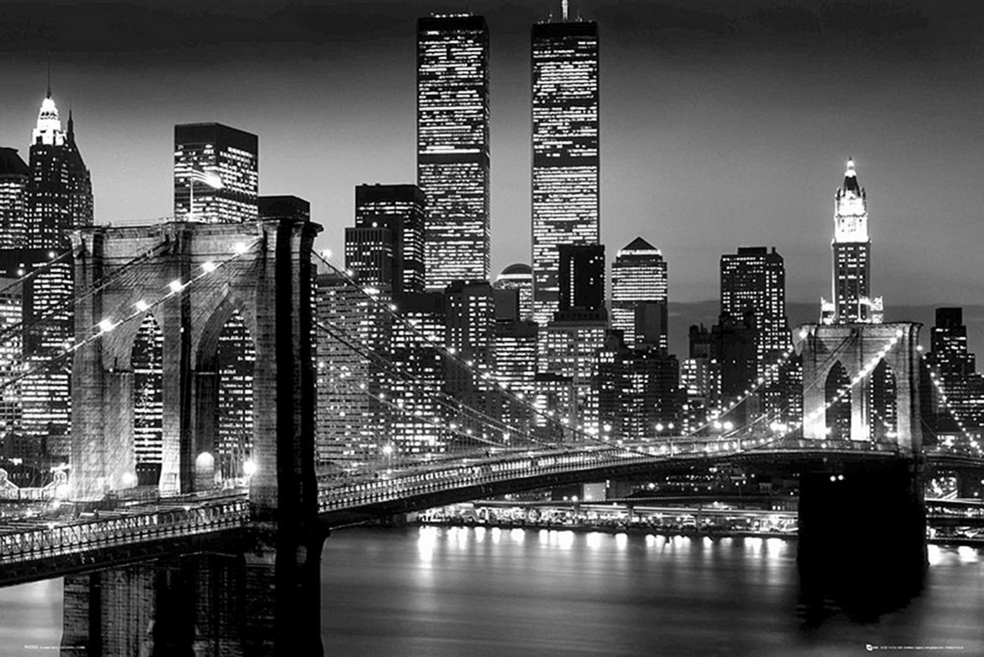 GB eye Poster New York Poster Lights World Trade Center/ Brooklyn Bridge von GB eye