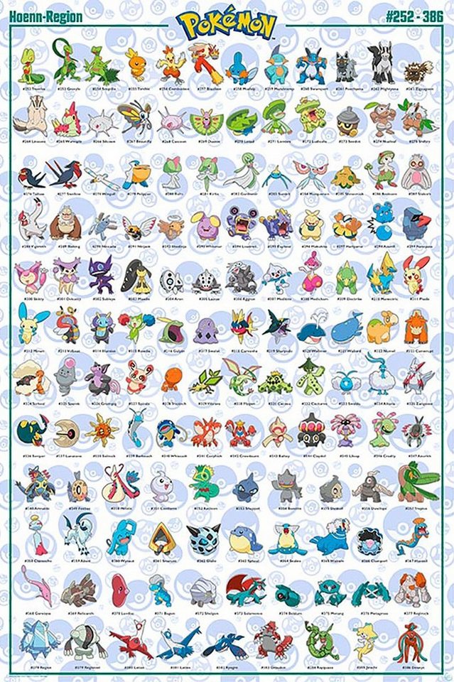GB eye Poster Pokémon Poster Hoenn Region (252-386) 61 x 91,5 cm von GB eye