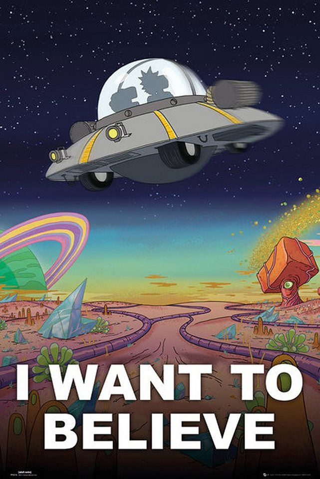 GB eye Poster Rick and Morty Poster I Want To Believe 61 x 91,5 cm von GB eye