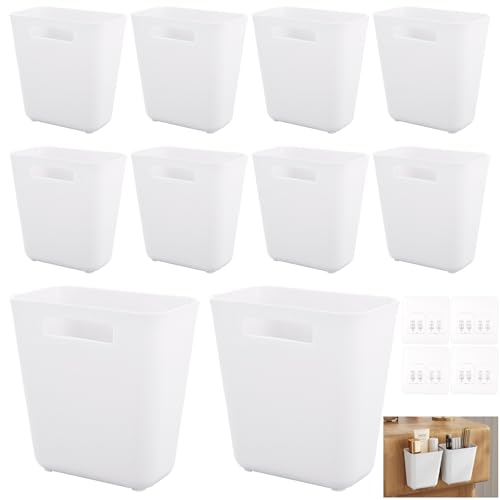 GBACHOOSE 10 Stück Küchenschrank Tür Aufbewahrungsbox Kunststoff Selbstklebend Wandmontage Aufbewahrungsbox Weiß Kein Bohren unter der Spüle Organizer für kleine Gegenstände Badezimmer Kühlschrank von GBACHOOSE