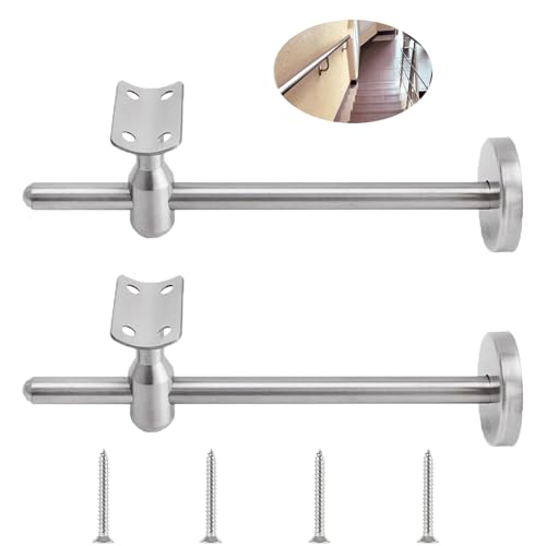 GBACHOOSE 2 Stück Handlaufhalter Verstellbare, 150 mm Handlauf Halterung Edelstahl Treppengeländer Innen Wandhalter Zubehör Handlaufträger, Handlaufhalterungen für Handlauf, Treppengeländer von GBACHOOSE