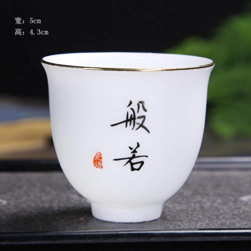 GBCJ Teezeremonie Zubehör Hohe weiße Keramik-Teetassen, Home Personal Master Einzelbecher kleine Tasse Kung-Fu-Teetasse Teeset-Style 16 Tee-Set Zubehör von GBCJ