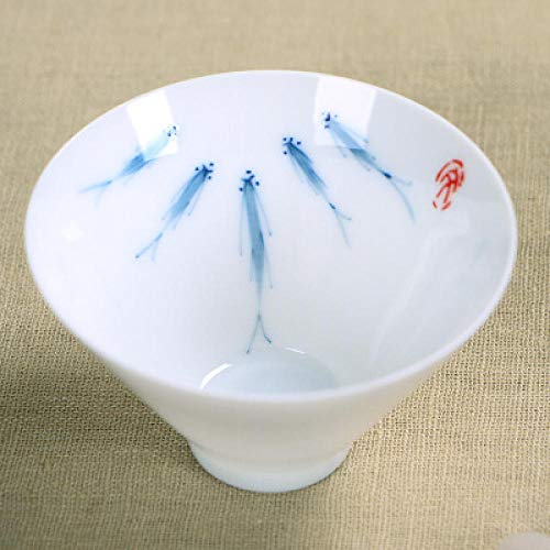 Teezeremonie Zubehör Jingdezhen handbemalte Keramik Teetasse dünne fetale Knochen Porzellan Teetasse Kung Fu Pu'er Teetasse Steinzeug Teeschale Master Cup-Five Fisch Tee-Set Zubehör von GBCJ