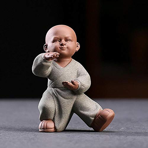 GBCJ Tee-Set Zubehör Zisha Tai Chi Kid Dekoration Keramik Kung Fu Mönch Tee Haustier Zen Tee Tischdekoration-Links und rechts Mustang Gabelung Teezeremonie Zubehör von GBCJ