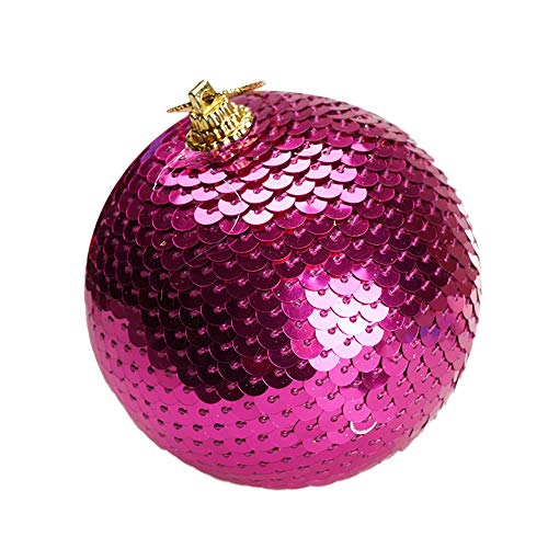 Christbaumschmuck Kugeln Rot Weihnachtskugeln Deko Dekoration Bälle Glitter Pailbesteht Baum Weihnachtskugeln Verzierung Weihnachten 8cm Home Dekor Weihnachtskugeln für Party (Hot Pink, One Size) von GBEN