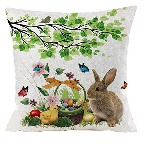 GBEN Osterhasen Kissenbezüge Ostern Kissenhülle Frühling Saisonnal Zierkissenbezug Dekorativer Kissenbezug Sofakissen Kissenbezüge Sofa Kissen Ostern Deko Ostern Hase Sofa Kissen 1PC von GBEN