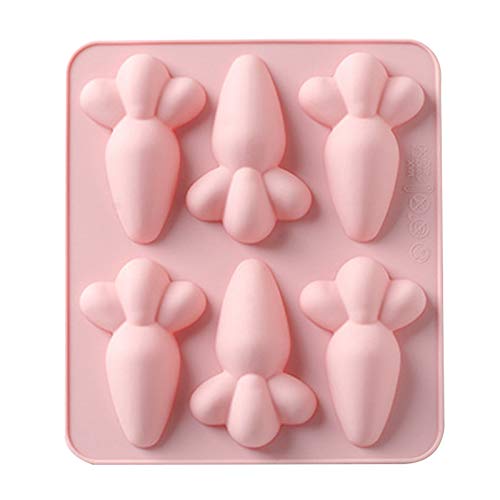 GBEN Ostern Kaninchen Silikonform DIY Hase Silikonform Backform Ei, Hase, Kaninchenkopf, Korbformen Kuchenbackform Ostern Form für Machen Schokolade, Handgefertigte SEife (Pink, One Size) von GBEN