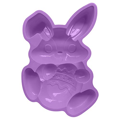 Ostern Kaninchen Silikonform Silikon Schokoladenformen Ostern Silikonform Ostern Ei Kaninchen Backform Hasen Kuchenform für Machen Schokolade, Kuchen, Kekse (Purple, One Size) von GBEN