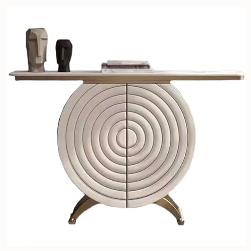 GBEVAUEIO Beistelltisch Konsolentisch mit Aufbewahrungsschrank, schmaler Sofatisch aus Kunstmarmor, moderner Konsolen-/Akzenttisch for Wohnzimmer, Esszimmer, Eingangsbereich Ausstellungstisch(Klein) von GBEVAUEIO