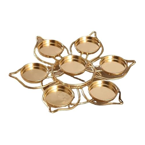 Kandelaber Teelichthalter mit 7 Tassen, goldene Tempeldekoration for Geburtstag, Hochzeit, Tischdekoration Deko Kandelaber Teelichthalter mit 7 Tassen, goldene Tempeldekoration for Geburtstag, Hochzeit, Tischdekoration Deko von GBEVAUEIO
