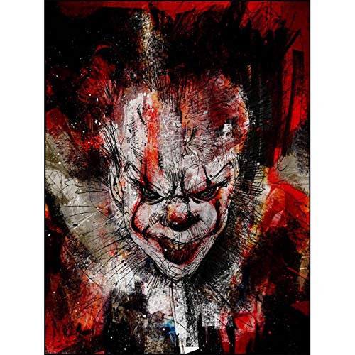 GBGMN Diamond Embroidery 5d Painting Terror Horror Blood Joker Halloween Art DIY Crystal Mosaic Pictures Full Square Diamant Painting-40x50cm von GBGMN