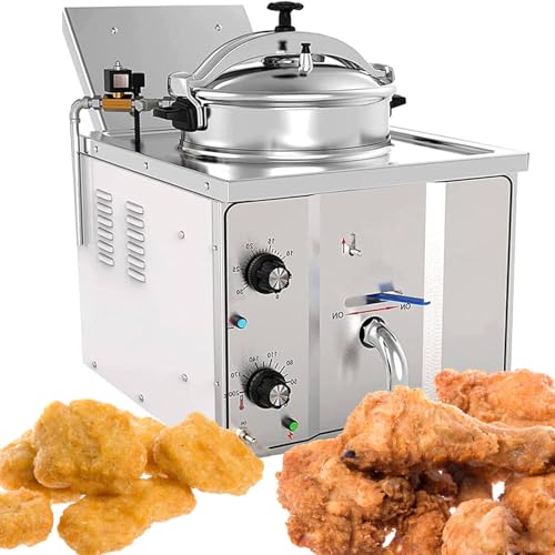 GBHJJ 3 Kw Elektrische Arbeitsplatten-Druckfritteuse, Kommerzielle Elektrische Arbeitsplatten-Druckfritteuse, KüChenfritteuse Aus Edelstahl, für Snackbar-Restaurants von GBHJJ