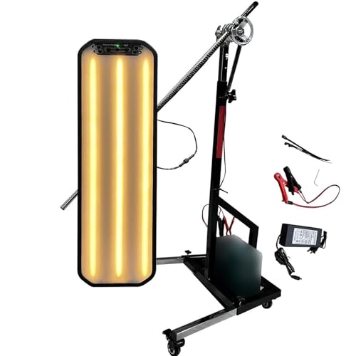 GBHJJ Dellenentfernungs-Reflektorlampe, PDR-Licht PDR-LED-Lampe Reflektorbrett Dellenreparaturwerkzeuge, LED-Reflektorstreifenbrett Mit Verstellbarem Halter,Black von GBHJJ
